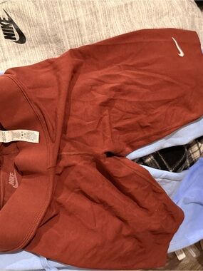 Nike Rust Orange Training Shorts with White Swoosh